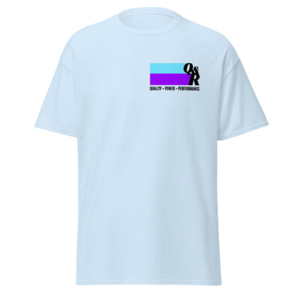Q&R black logo T-shirt, light blue