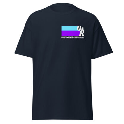 Q&R white logo T-shirt, navy blue