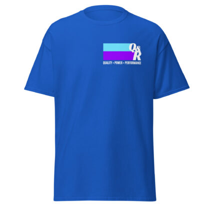 Q&R white logo T-shirt, royal blue