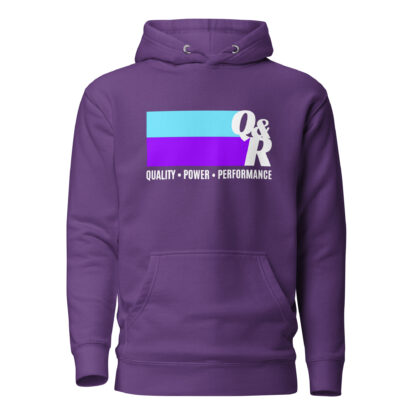 Q&R white logo hoodie, purple